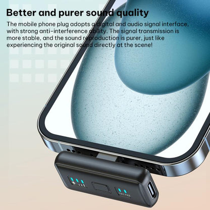 Q12 Type-C / 8 Pin 2 in 1 Lavalier Wireless Microphone, U-shaped RX