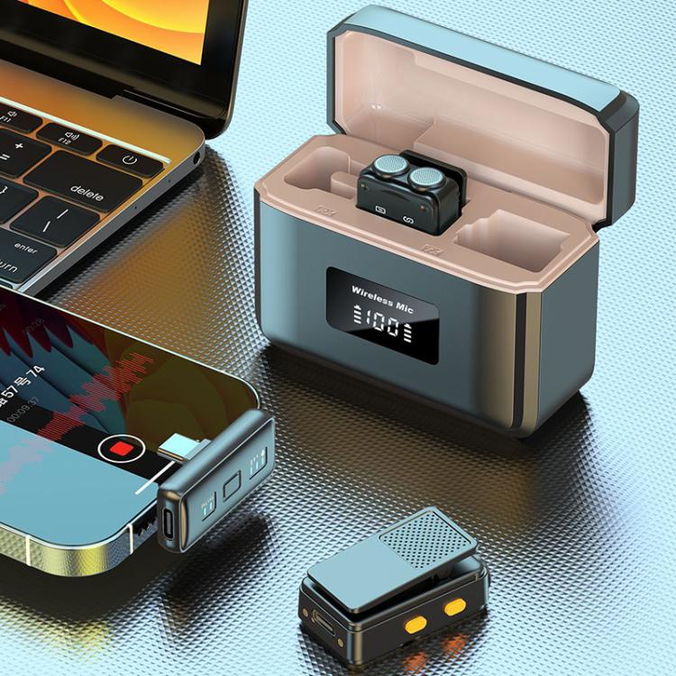 Q12 Type-C / 8 Pin 2 in 1 Lavalier Wireless Microphone, U-shaped RX