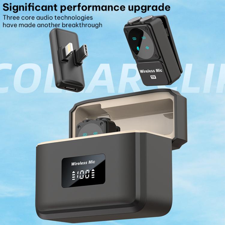Q12 Type-C / 8 Pin 2 in 1 Lavalier Wireless Microphone, U-shaped RX