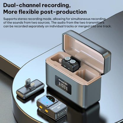 Q12 Type-C / 8 Pin 2 in 1 Lavalier Wireless Microphone, U-shaped RX