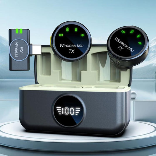 S5 2 in 1 Mini Magnetic Clip Wireless Microphone with Charging Case, Type-C Plug, 8 Pin Plug