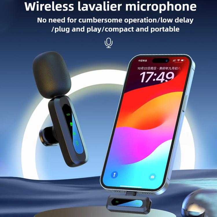 J3 Lavalier Wireless Microphone Noise Reduction Mini Mic, 1 Mic + Type-C Plug, 1 Mic + 8 Pin Plug