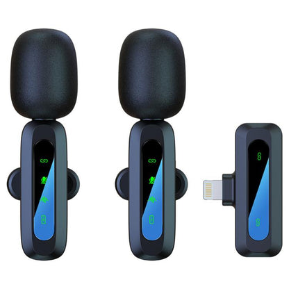 J3 2 in 1 Lavalier Wireless Microphone Noise Reduction Mini Mic, 2 Mics + Type-C Plug, 2 Mics + 8 Pin Plug