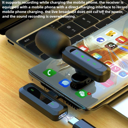 J3 2 in 1 Lavalier Wireless Microphone Noise Reduction Mini Mic, 2 Mics + Type-C Plug, 2 Mics + 8 Pin Plug