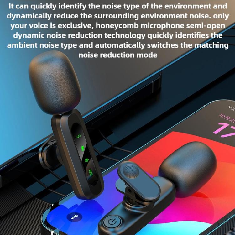 J3 2 in 1 Lavalier Wireless Microphone Noise Reduction Mini Mic, 2 Mics + Type-C Plug, 2 Mics + 8 Pin Plug
