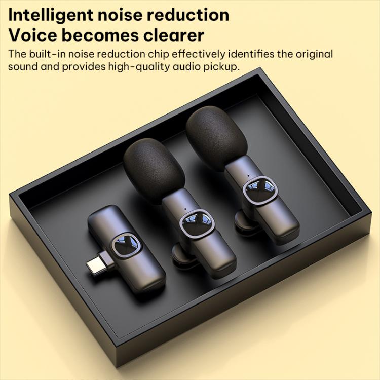 J1 Lavalier Wireless Microphone Noise Reduction Mini Mic, 1 Mic + Type-C Plug, 1 Mic + 8 Pin Plug