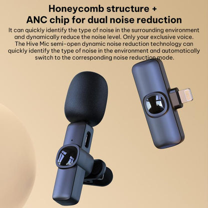 J1 Lavalier Wireless Microphone Noise Reduction Mini Mic, 1 Mic + Type-C Plug, 1 Mic + 8 Pin Plug