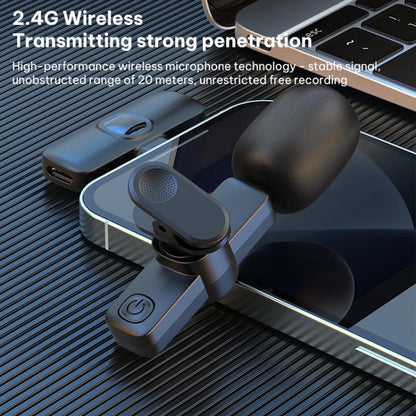 J1 Lavalier Wireless Microphone Noise Reduction Mini Mic, 1 Mic + Type-C Plug, 1 Mic + 8 Pin Plug