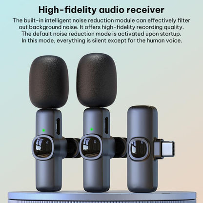 J1 Lavalier Wireless Microphone Noise Reduction Mini Mic, 1 Mic + Type-C Plug, 1 Mic + 8 Pin Plug