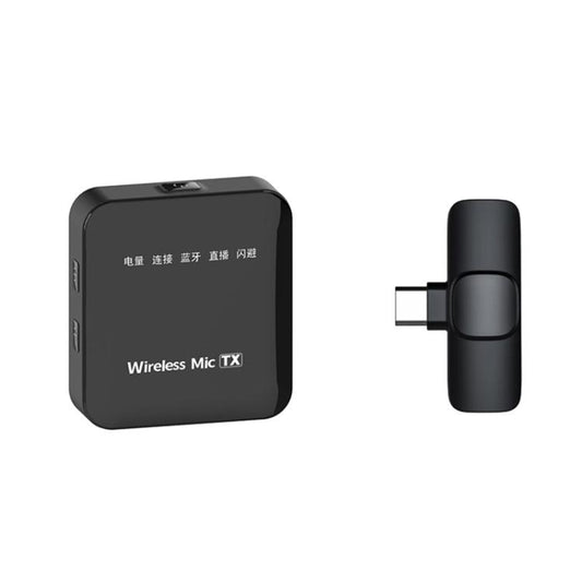 K63 Square Lavalier Wireless Microphone Live Audio Recording, 1 Mic + Type-C Plug, 1 Mic + 8 Pin Plug