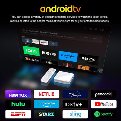 H96 Max H313 Android 14 Smart TV Set Top Box with Remote Control, ARM Cortex-A53 Quad Core, 2GB+8GB, 2GB+16GB