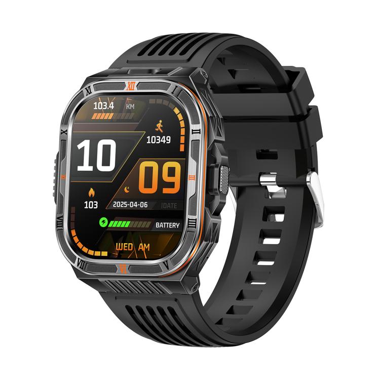 HT38 2.01 inch IPS Square Screen Smart Sports Watch Supports Bluetooth Call, Health Monitoring, LED Flashlight