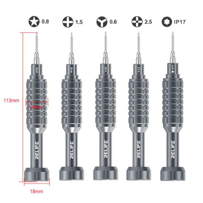 RELIFE RL-730 Steel Cannon King Classic Series Aluminum Alloy Screwdriver, Star 0.8, Phillips 1.5, Phillips 2.5, Y 0.6, Torx T1