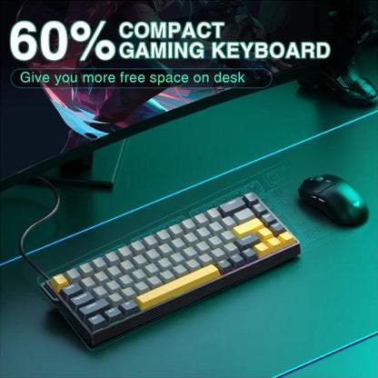 AULA WIN68HE MAX Version 68 Keys RGB Wired Keyboard, WIN68HE Dark+Light+Yellow Wing Chun Magnetic Axis