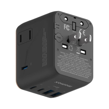 MOMAX 1-World UA27 PD 35W Dual AC GaN Fast Charger, UA27