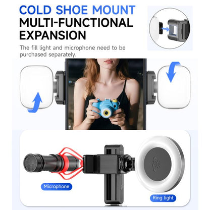 F07 410mm Mini Portable Wireless Remote Control Quadrapod Selfie Stick, No Fill Light, with 1pc D9 Fill Light, with 2pcs D9 Fill Lights