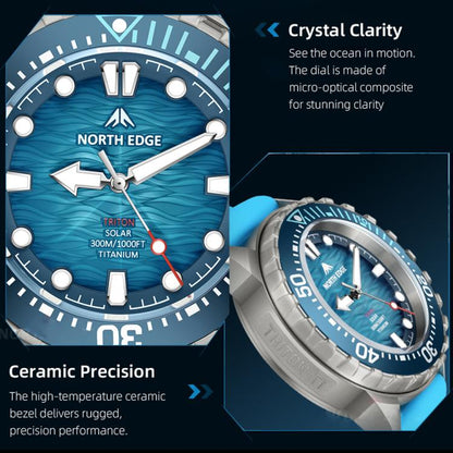 NORTH EDGE TRITON-TI Titanium Alloy Solar-powered Professional Outdoor Dive Watch