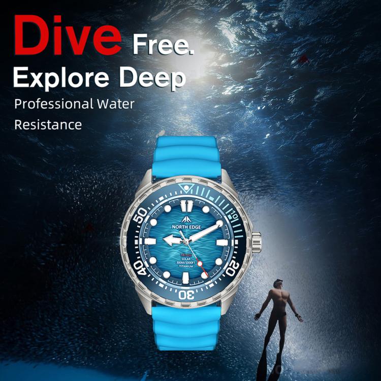 NORTH EDGE TRITON-TI Titanium Alloy Solar-powered Professional Outdoor Dive Watch