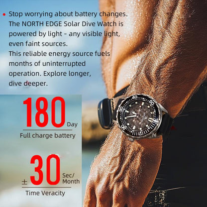 NORTH EDGE TRITON-TI Titanium Alloy Solar-powered Professional Outdoor Dive Watch