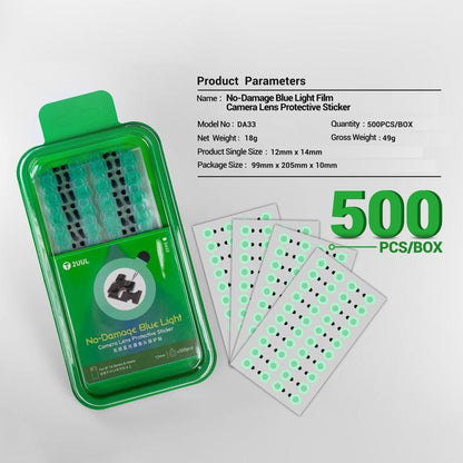 2UUL DA33 500pcs/box No-Damage Blue Light Film Camera Lens Protective Sticker
