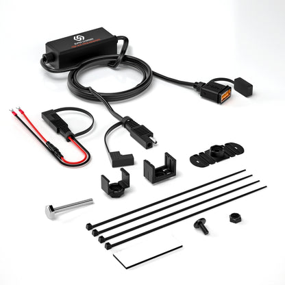 WUPP CS-1186B1 Motorcycle SAE Single USB Port Fast Charging Charger, CS-1186B1