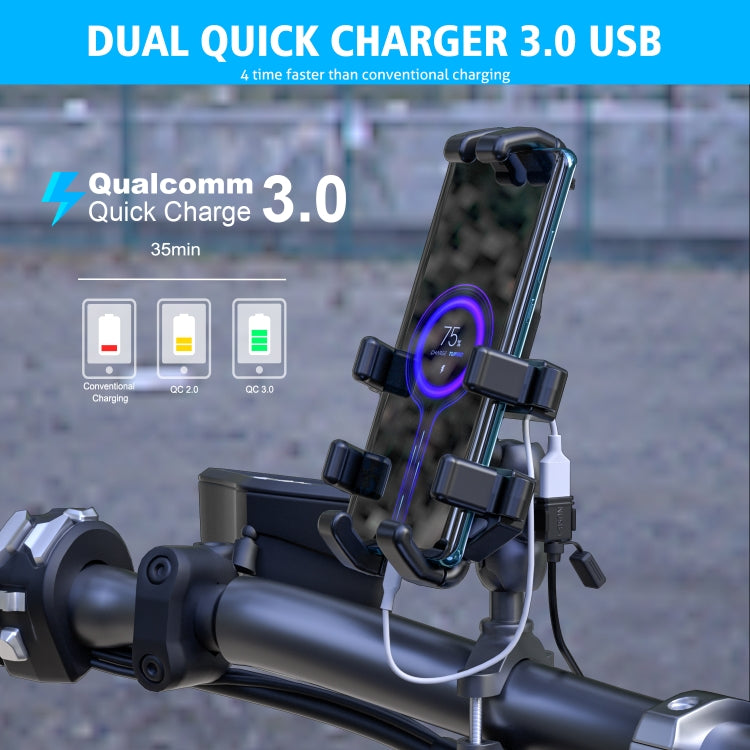WUPP CS-1186B1 Motorcycle SAE Single USB Port Fast Charging Charger, CS-1186B1