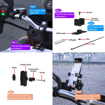 WUPP CS-1186B1 Motorcycle SAE Single USB Port Fast Charging Charger, CS-1186B1