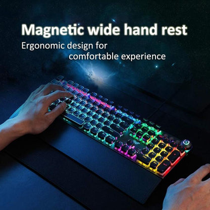 AULA F2088 104 Keys Wired Steampunk Retro Gaming Mechanical Keyboard, White Blue Switch, Pink Blue Switch, Black Blue Switch