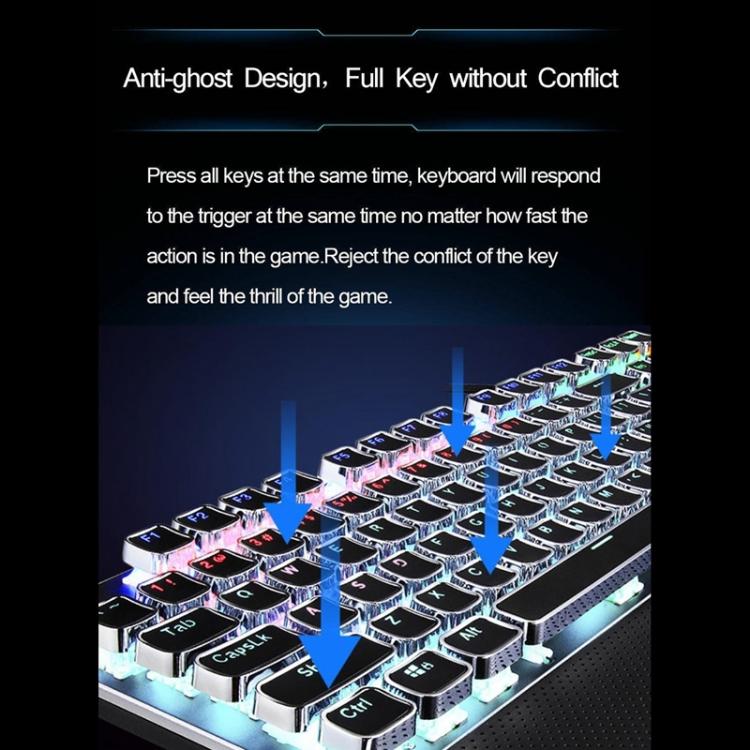 AULA F2088 104 Keys Wired Steampunk Retro Gaming Mechanical Keyboard, White Blue Switch, Pink Blue Switch, Black Blue Switch