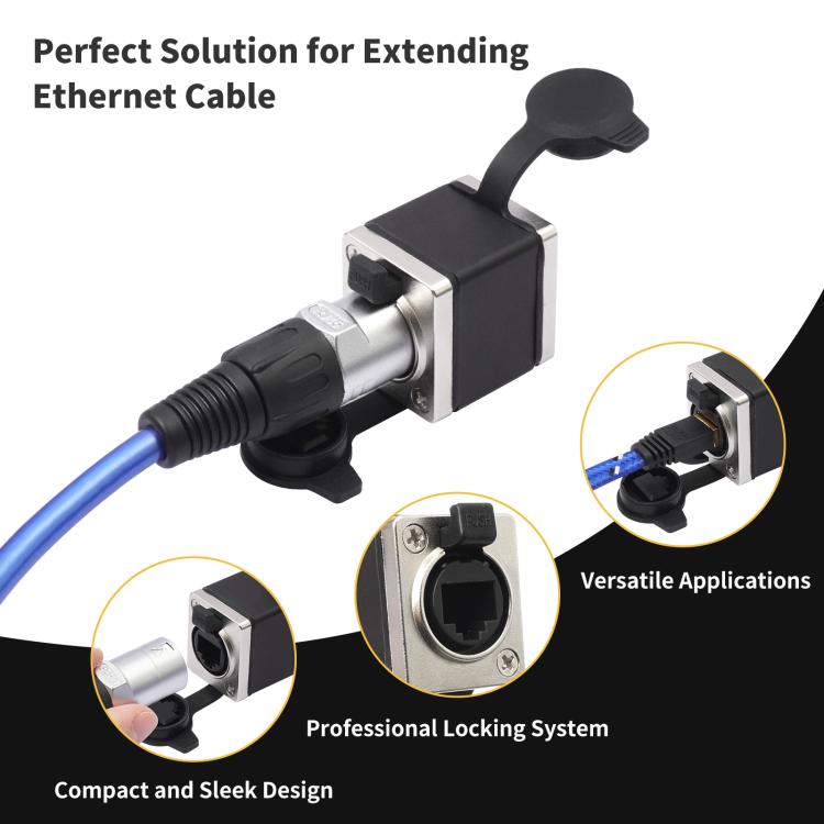 KNZ63YS RJ45 Network Cable Female to Female Short Adapter with Locking Function, KNZ63YS
