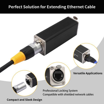 KNZ63YC RJ45 Network Cable Female to Female Long Locking Adapter with Shielding, KNZ63YC