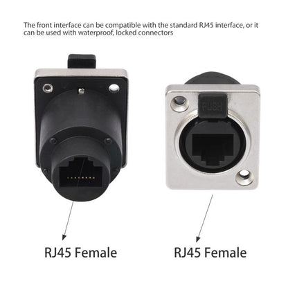 ETH6L RJ45 D-Type Female to Female Signal Panel Waterproof Ethernet LAN Connector, ETH6L