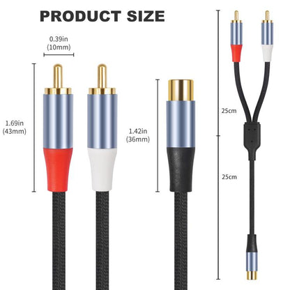 8004MMF RCA Female to 2 RCA Male Y-shaped Splitter Audio Cable, 8004MMF