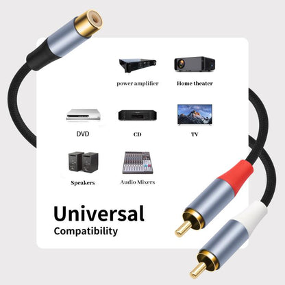 8004MMF RCA Female to 2 RCA Male Y-shaped Splitter Audio Cable, 8004MMF