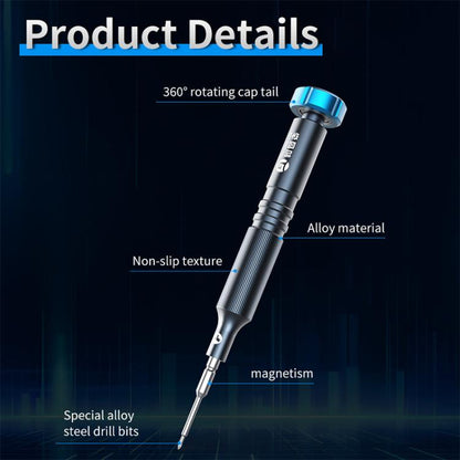 JTX JT-87 Anti-Slip Super Hard S2 Steel Precision 2D Screwdriver, Y 0.6, T2, 1.5, 0.8, 2.5, 5 in 1 Set