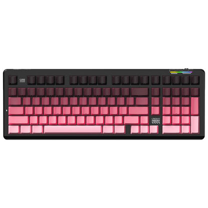 LINGBAO K98 101 Keys Triple-mode Wireless Game Keyboard, Black Pink-Flower Field Axis, Black Red-Red Rabbit Axis, Blackberry Powder-Red Rabbit Axis Pro, Blackberry Powder-Glazed Tile Axis, White Purple-Flower Field Axis, Purple-Red Rabbit Axis Pro...