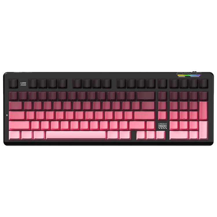 LINGBAO K98 101 Keys Triple-mode Wireless Game Keyboard, Black Pink-Flower Field Axis, Black Red-Red Rabbit Axis, Blackberry Powder-Red Rabbit Axis Pro, Blackberry Powder-Glazed Tile Axis, White Purple-Flower Field Axis, Purple-Red Rabbit Axis Pro...