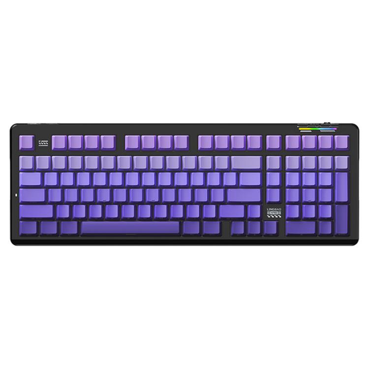 LINGBAO K98 101 Keys Triple-mode Wireless Game Keyboard, Black Pink-Flower Field Axis, Black Red-Red Rabbit Axis, Blackberry Powder-Red Rabbit Axis Pro, Blackberry Powder-Glazed Tile Axis, White Purple-Flower Field Axis, Purple-Red Rabbit Axis Pro...