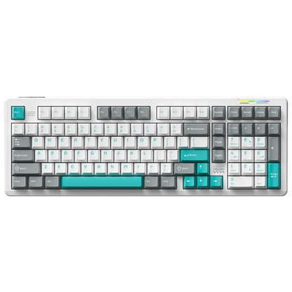 LINGBAO K98 101 Keys Triple-mode Wireless Game Keyboard, Black Pink-Flower Field Axis, Black Red-Red Rabbit Axis, Blackberry Powder-Red Rabbit Axis Pro, Blackberry Powder-Glazed Tile Axis, White Purple-Flower Field Axis, Purple-Red Rabbit Axis Pro...