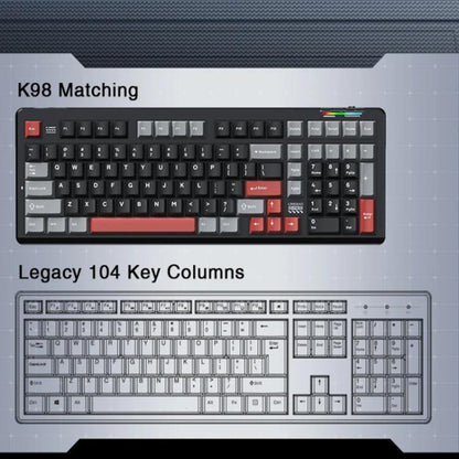 LINGBAO K98 101 Keys Triple-mode Wireless Game Keyboard, Black Pink-Flower Field Axis, Black Red-Red Rabbit Axis, Blackberry Powder-Red Rabbit Axis Pro, Blackberry Powder-Glazed Tile Axis, White Purple-Flower Field Axis, Purple-Red Rabbit Axis Pro...
