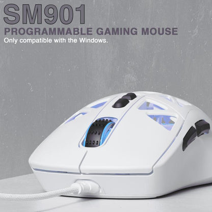 SOLAKAKA SM901 Hollow RGB Light Wired Gaming Mouse, SM901