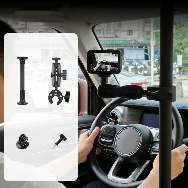 In-Car Camera Adjustable Mount Support Pole Extension Rod, 52-81.5cm Basic, 70-121cm Extended, Basic 4 in 1 Set with Crab Clip, Extend 4 in 1 Set with Crab Clip, Basic 5 in 1 Set with Clip Pocket Frame, Extend 5 in 1 Set with Clip Pocket Frame