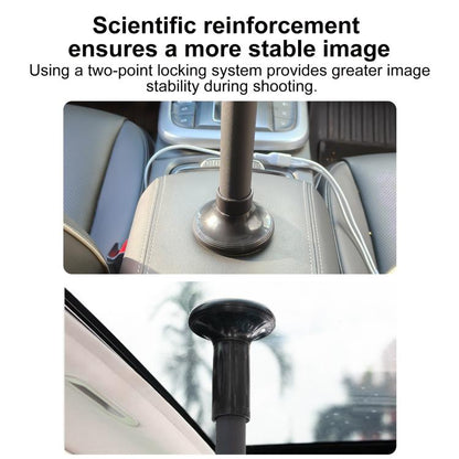 In-Car Camera Adjustable Mount Support Pole Extension Rod, 52-81.5cm Basic, 70-121cm Extended, Basic 4 in 1 Set with Crab Clip, Extend 4 in 1 Set with Crab Clip, Basic 5 in 1 Set with Clip Pocket Frame, Extend 5 in 1 Set with Clip Pocket Frame