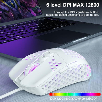 SOLAKAKA SM900 Honeycomb Hollow RGB Light Wired Gaming Mouse, SM900