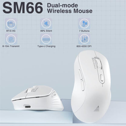 SOLAKAKA SM66 4200DPI 2.4GHz + BT Dual-mode Wireless Mouse, SM66