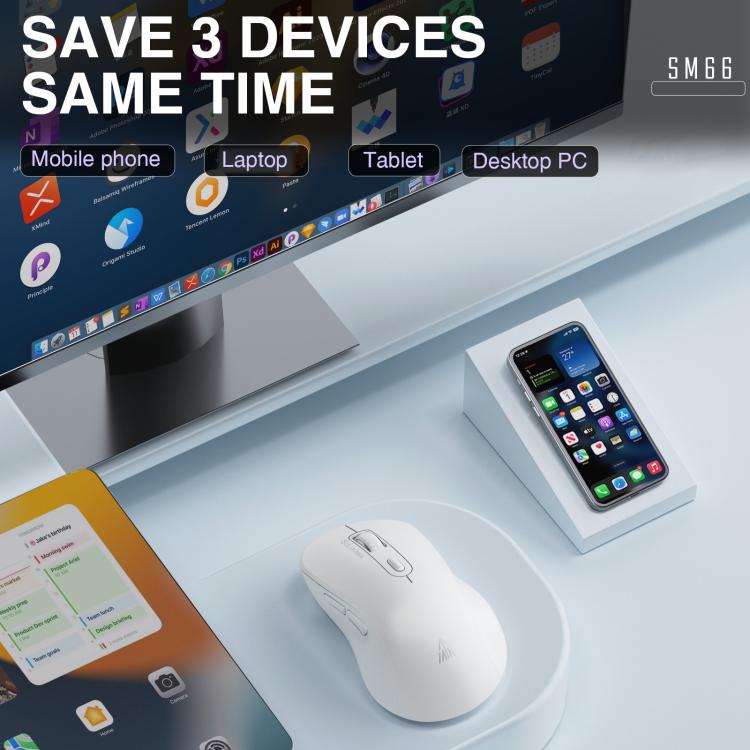 SOLAKAKA SM66 4200DPI 2.4GHz + BT Dual-mode Wireless Mouse, SM66