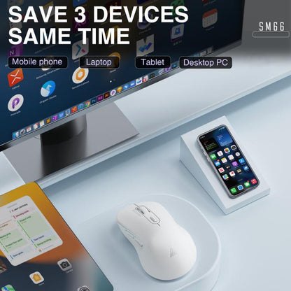 SOLAKAKA SM66 4200DPI 2.4GHz + BT Dual-mode Wireless Mouse, SM66