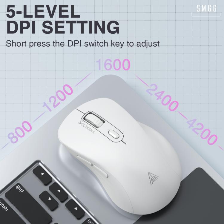 SOLAKAKA SM66 4200DPI 2.4GHz + BT Dual-mode Wireless Mouse, SM66