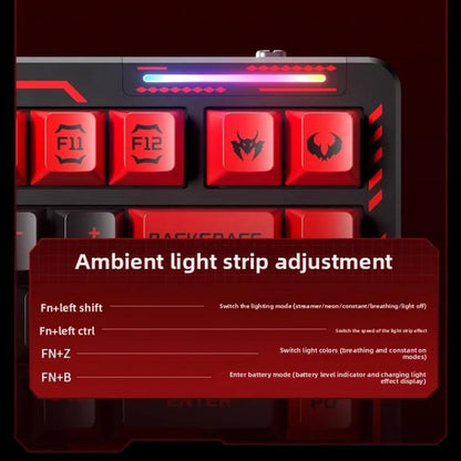 LINGBAO K75 82 Keys Triple-Mode Wireless Mechanical Keyboard, Blue White-Hanada Axis, Blue White-Smoky Purple Axis, Black Red White-Red Rabbit Axis PRO, Black Red-Blue Feather Axis