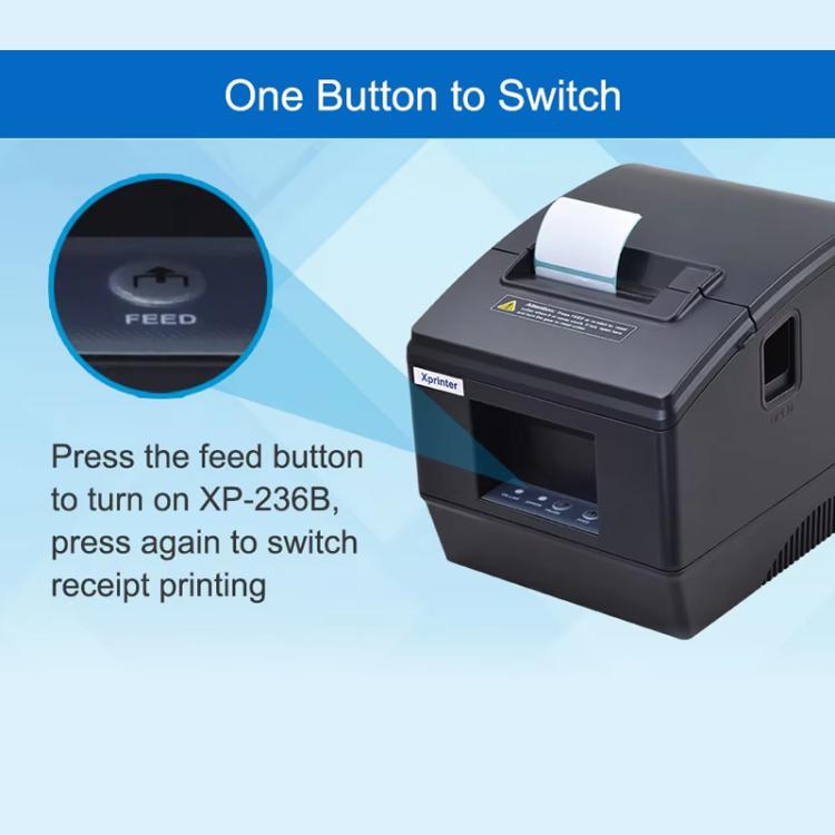 Xprinter XP-236BL-BT 58mm Computer & Phone Version Bluetooth Thermal Barcode Label Printer, XP-236BL-BT
